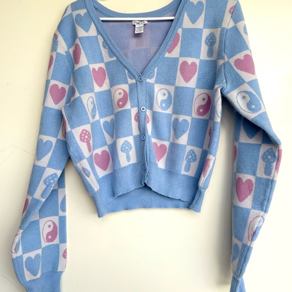 Rue21 Blue and Pink Patterned Cardigan - Picture 1 of 1